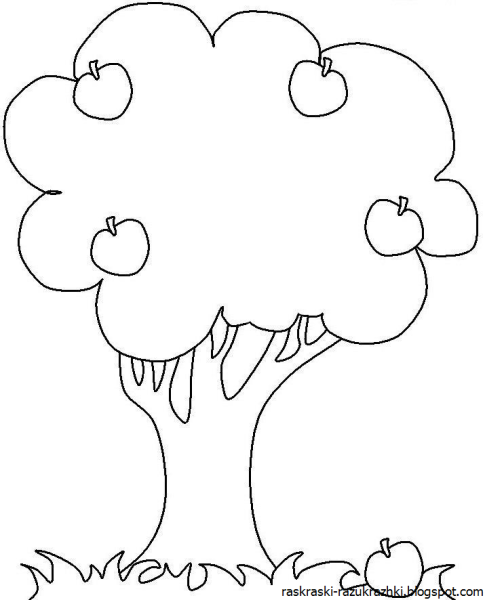 Дерево раскраска для малышей