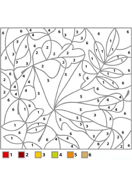 Осенняя раскраска по номерам для детей