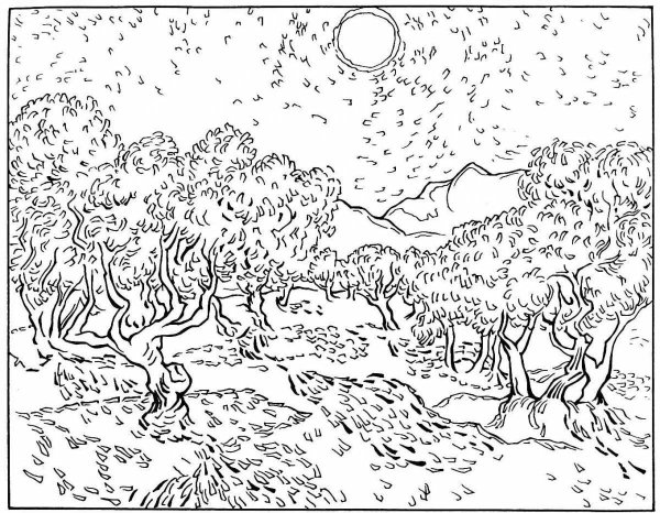 Винсент Ван Гог раскраска