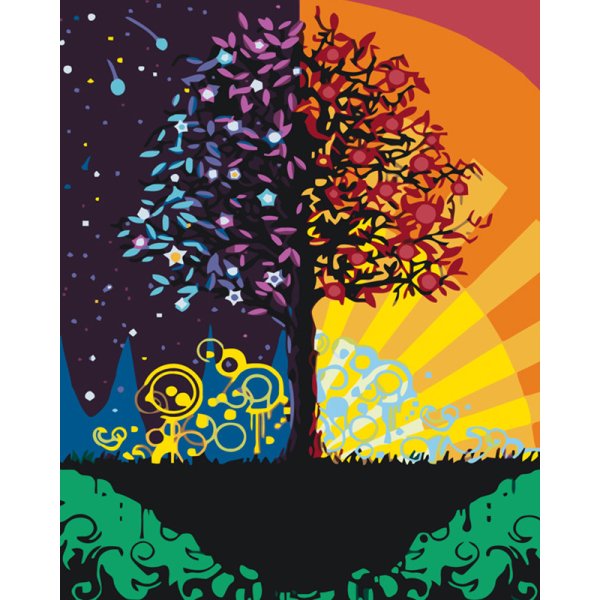 Дерево акрилом на холсте