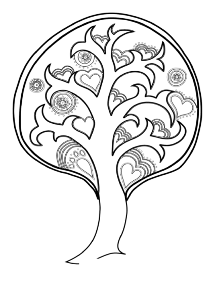 Мировое дерево трафарет