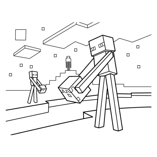 Раскраска Minecraft Enderman