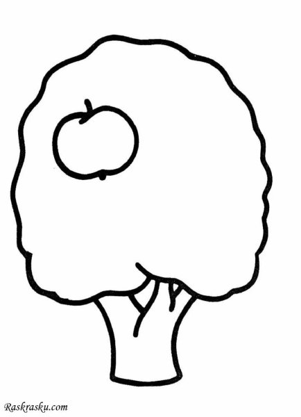 Дерево раскраска для малышей