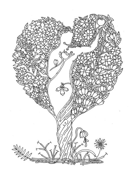 Раскраска антистресс дерево
