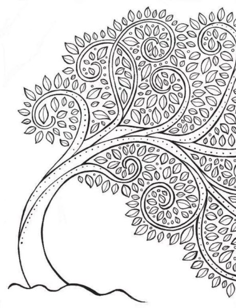 Раскраска антистресс дерево
