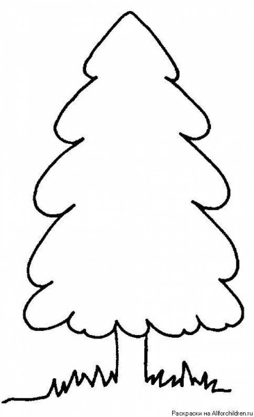 Контур елочки для детей