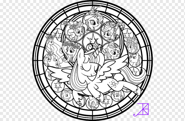 Мандала для раскрашивания с пони