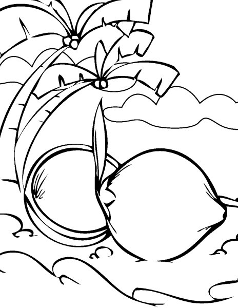 Кокос раскраска