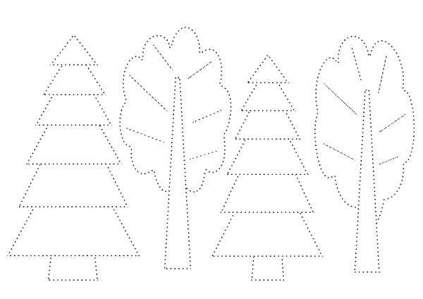 Штриховка деревья для дошкольников