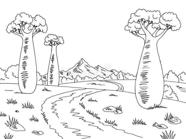 Природа саванны раскраска