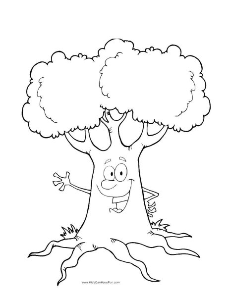 Раскраска дерево с глазами