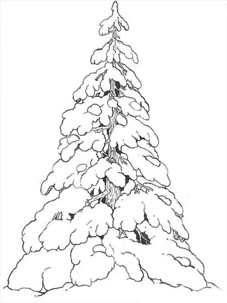 Зимнее дерево раскраска
