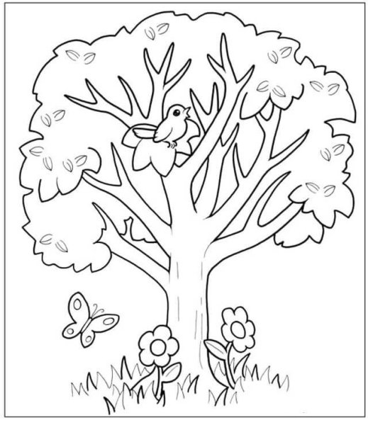 Сказочное дерево раскраска для детей