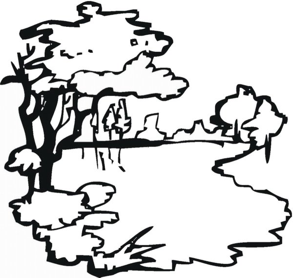 Озеро раскраска для детей