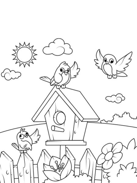 Скворечник раскраска