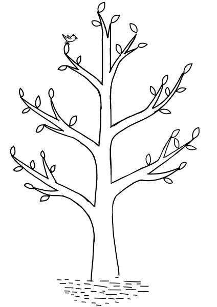 Весеннее дерево раскраска для детей