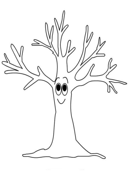 Дерево трафарет для рисования