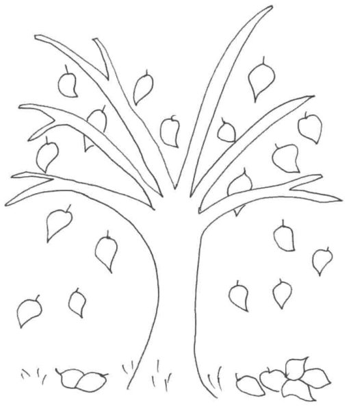Осеннее дерево раскраска для детей