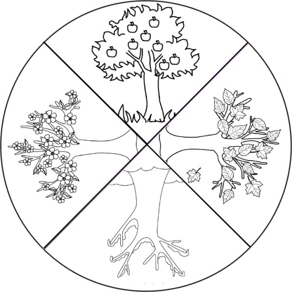 Смена времен года раскраска