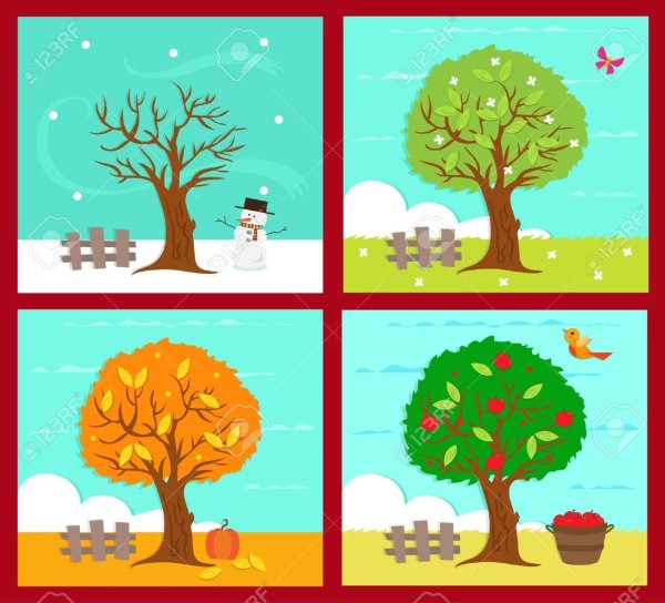 Дерево 4 сезонов для дошкольников