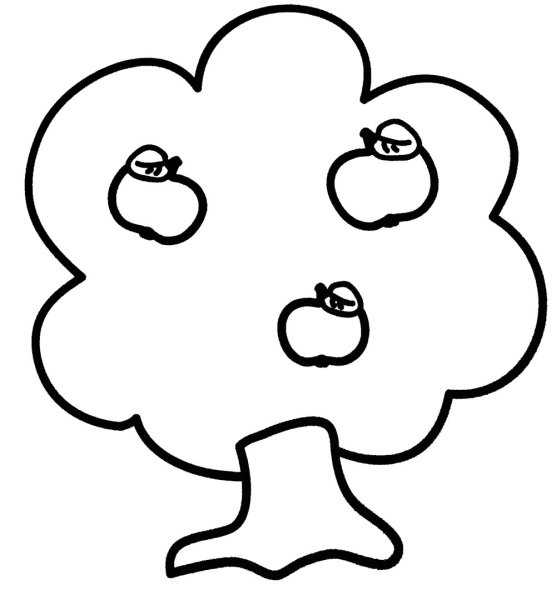 Яблоня раскраска для детей