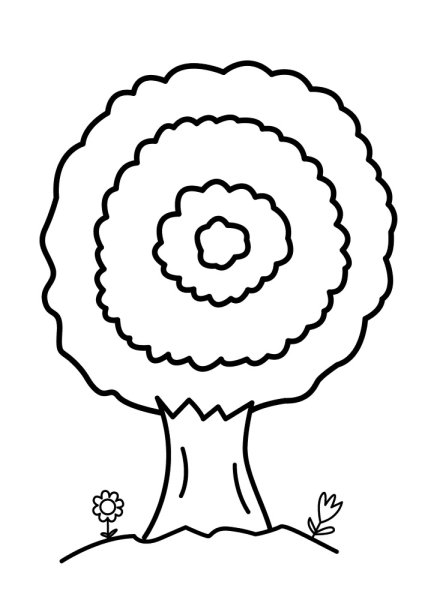 Раскраски деревья для детей 3-4 лет