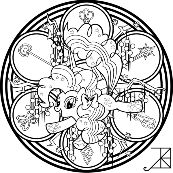 Раскраска пони Искорка в круге