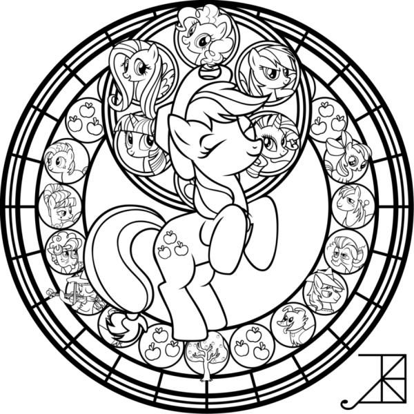 Мой маленький пони витраж раскраска