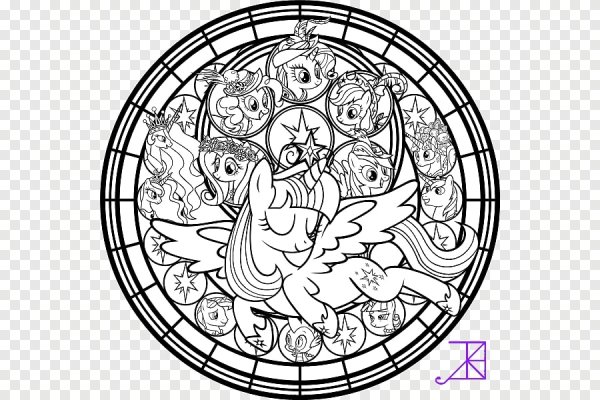 Мандала для раскрашивания с пони