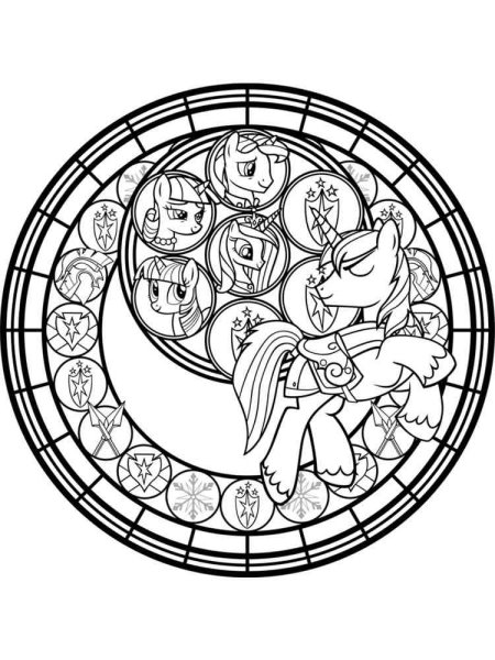 Поняшка пони раскраска сложная