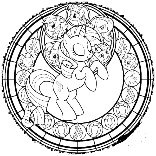 Раскраска принцесса Луна и Рарити