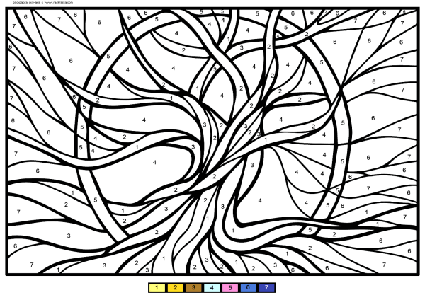 Раскраска по номерам на дереве