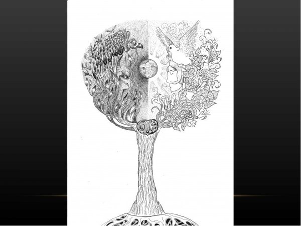 Образ дерева карандашом