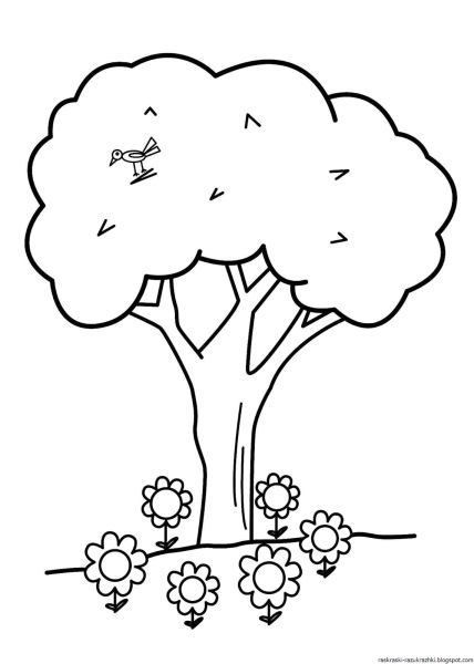 Дерево раскраска для детей