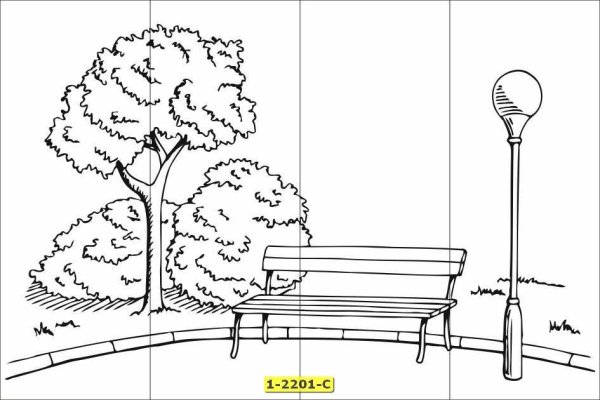 Рисунок парка или сквера