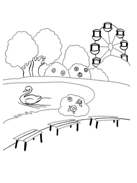 Парк раскраска для детей