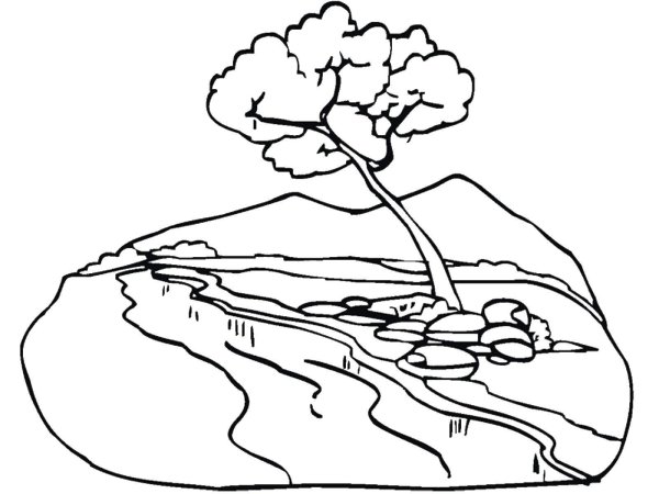 Раскраска. У реки