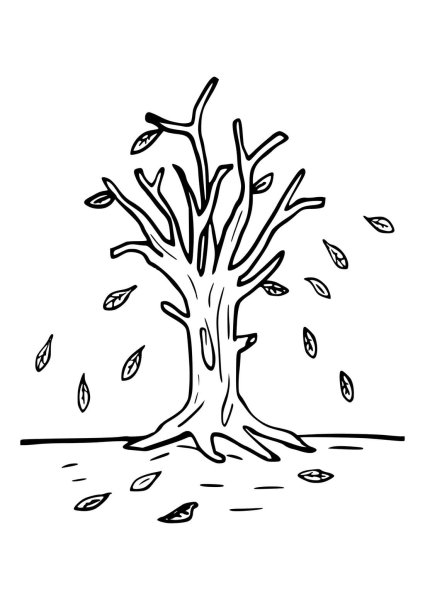 Осеннее дерево раскраска