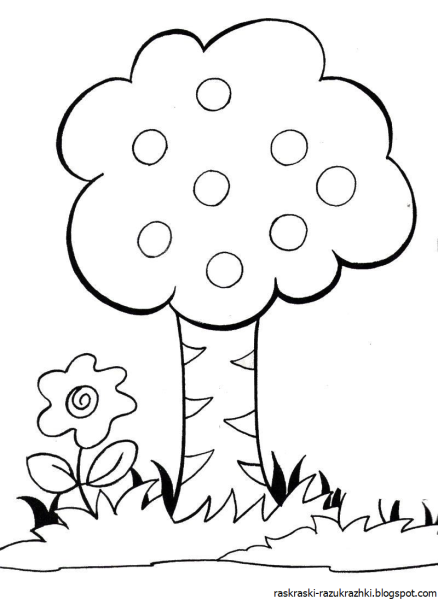 Раскраски для детей 3 лет деревья