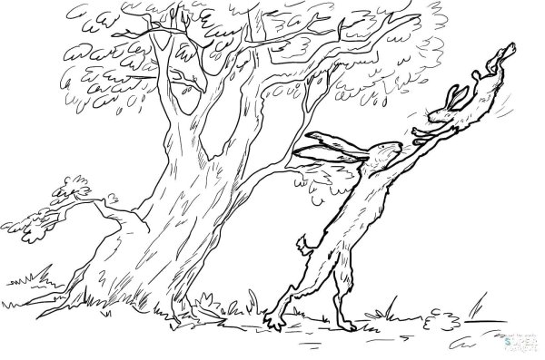 Дерево на ветру раскраска