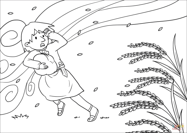 Раскраска ветерок для детей