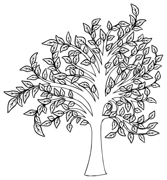 Дерево раскраска для детей