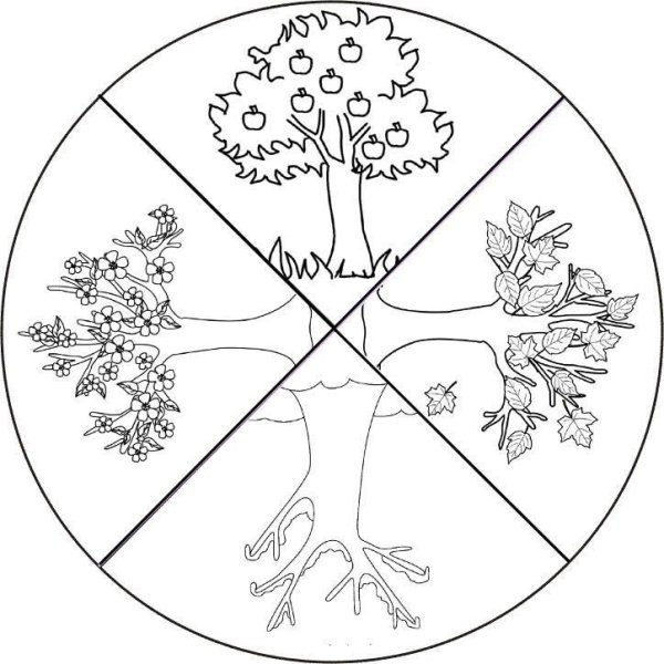 Раскрасить деревья по временам года