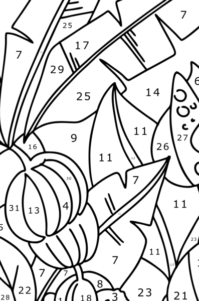 Разукрашки банан по номерам