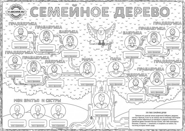 Родословная семьи схема образец