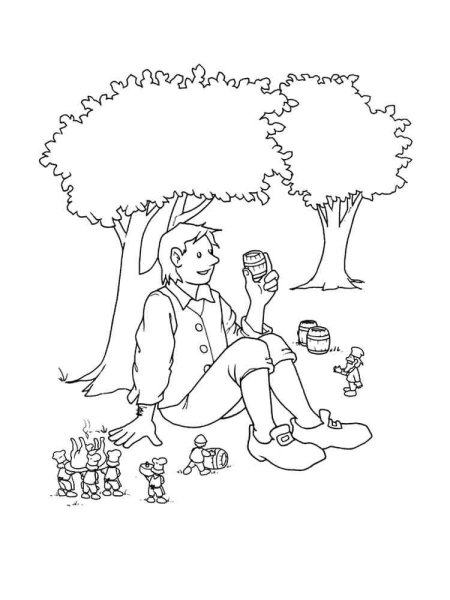 Гулливер раскраска