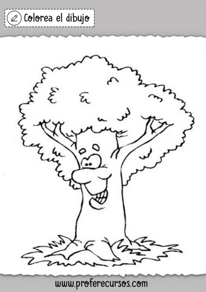 Дерево с лицом раскраска