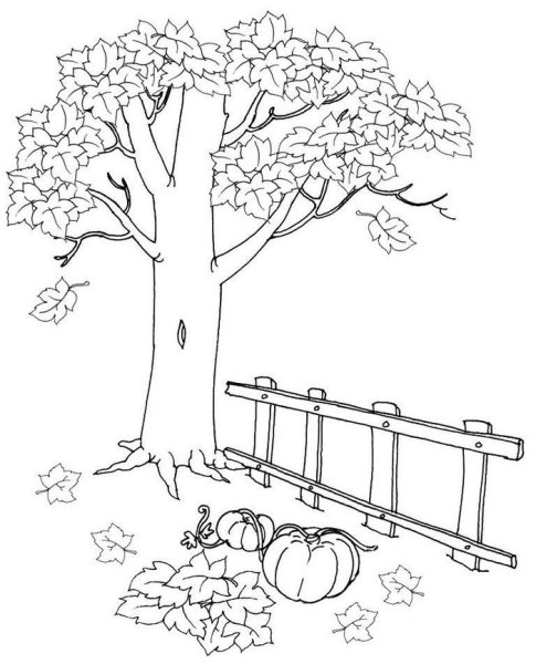 Эскиз рисунка на тему осень