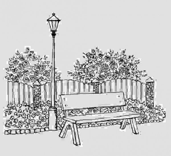 Скамейка раскраска