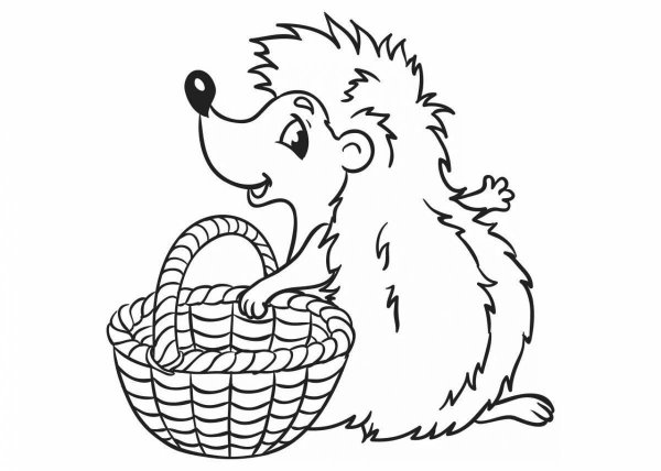Ежик с корзинкой